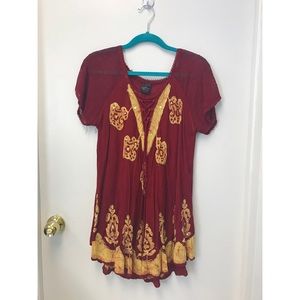 Red and golden dress